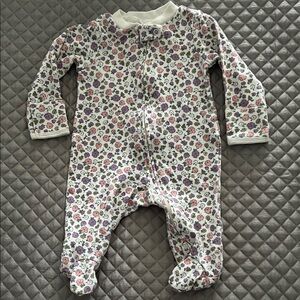 Carter's Floral Print Footie - Pink and Purple